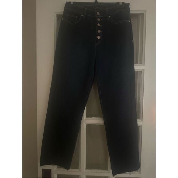 Sincerely Jules Mom Stovepipe Jeans High Waist Size 5/27 Dark Blue SJ26296CNI - Picture 1 of 3